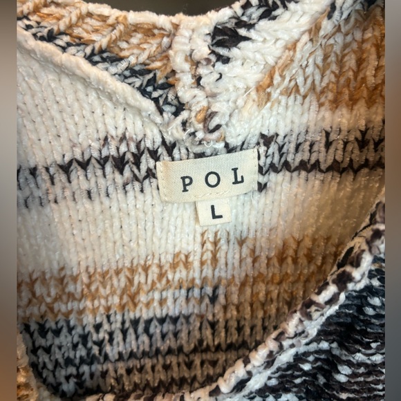 POL Front & Back V Neckline Ultra Lux Velvet Chenille Sweater - Picture 2 of 4